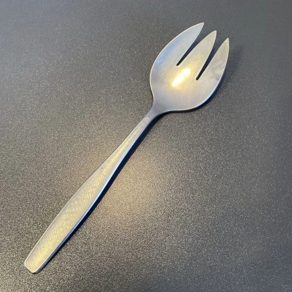 Vintage Rogers Cutlery Salad Fork Herringbone Textured Silverplate Flatware